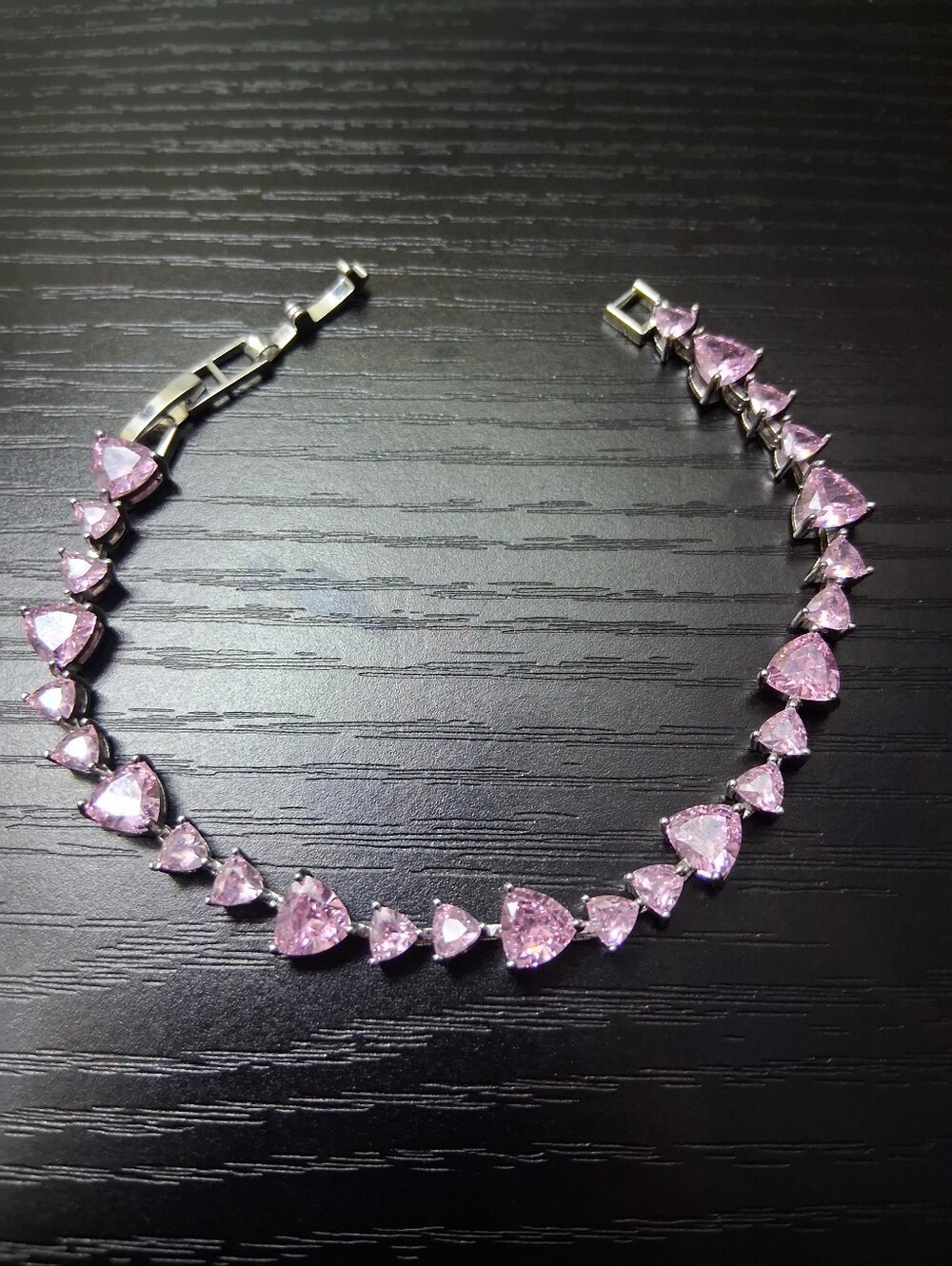 Pink & Silver Tennis Bracelet - Women's Fashion Jewelry